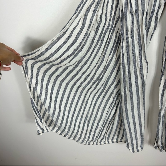 Becca By Rebecca Virtue Gateway Cover-up Swim Pant Wide Split Leg Gray Stripe M - Picture 6 of 10